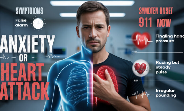 anxiety chest pain vs heart attack