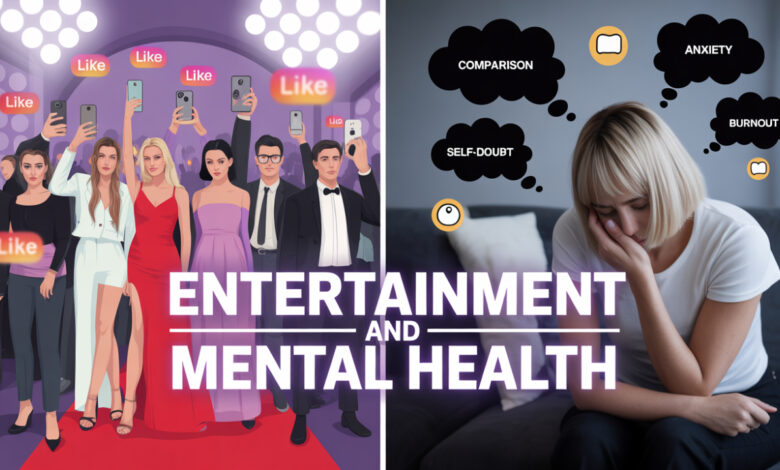 entertainment and mental health , media influence on society, celebrity culture and depression , entertainment industry responsibility , impact of influencers on society