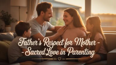 father’s respect for mother, impact of father’s behavior on children, sacred love in parenting, teaching love through example