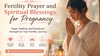 Fertility prayer and spiritual blessings for pregnancy with hope, emotional support, divine grace, and conscious parenthood guidance