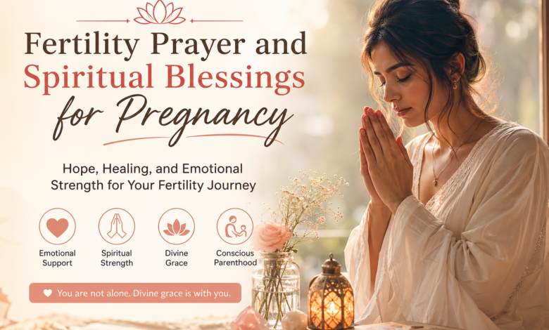 Fertility prayer and spiritual blessings for pregnancy with hope, emotional support, divine grace, and conscious parenthood guidance