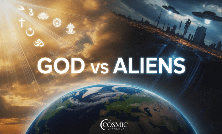 God vs Aliens in Popular Culture And Alien Myths, Alien myths and spirituality, Faith in God vs alien narratives.
