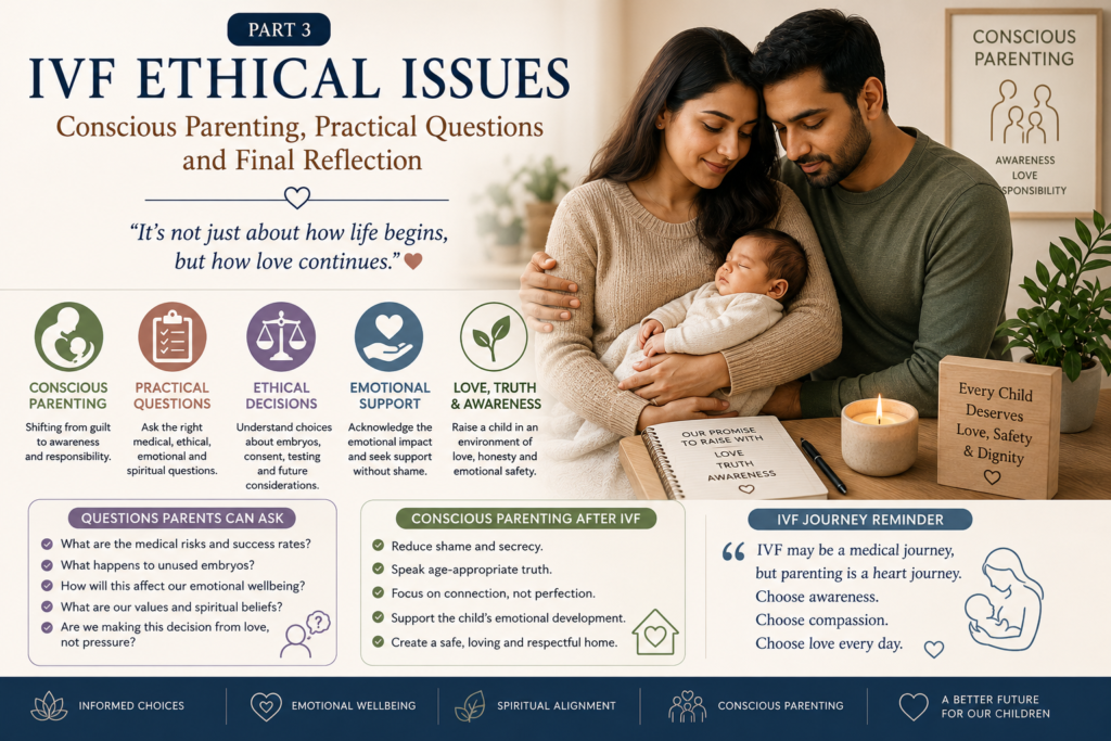 IVF ethical issues and conscious parenting with emotional support, spiritual balance, and compassionate parenting choices