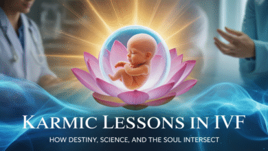 Explore karmic lessons in IVF, IVF and destiny connection, spiritual meaning of IVF, soul journey through IVF.