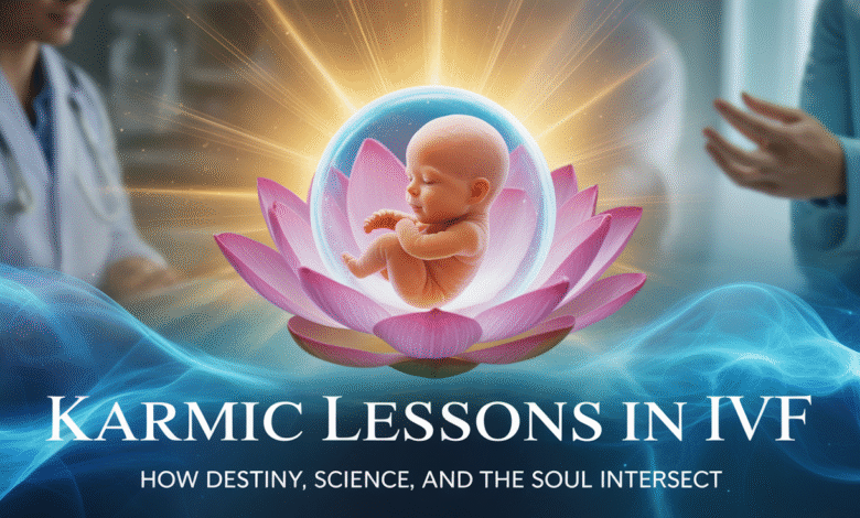 Explore karmic lessons in IVF, IVF and destiny connection, spiritual meaning of IVF, soul journey through IVF.