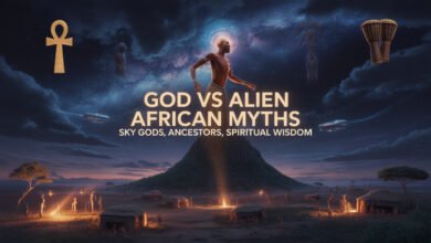 God vs alien African myths, alien African myths, African sky gods spiritual meaning, African divine wisdom