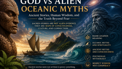 God vs alien oceanic myths showing Maori legends meaning, Oceanic myths and spirituality, Polynesian mythology, and ancient myths and consciousness.