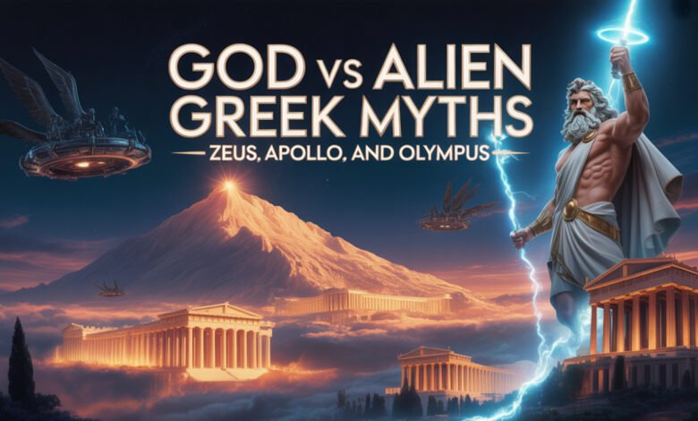 Explore details about God vs alien Greek myths, Zeus' spiritual meaning, Greek divine wisdom, alien Greek myths