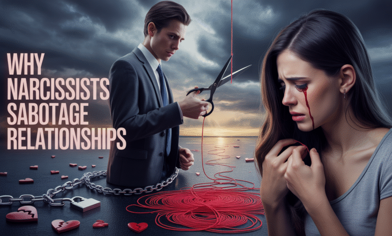 Learn why narcissists sabotage relationships, narcissists and fear of intimacy, control in narcissistic relationships, and how narcissists destroy love.