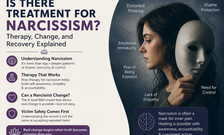 Treatment for narcissism explained through therapy, self-awareness, emotional regulation, and accountability for real change.