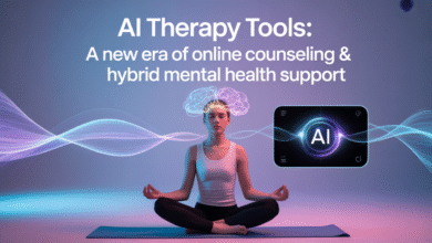 AI in therapy, blended care, online counseling, burnout reduction, access to care