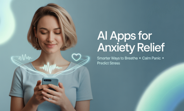 AI apps for anxiety relief, Best breathing apps for stress, HRV monitoring mental health benefits, Grounding techniques for panic attacks, AI stress prediction technology