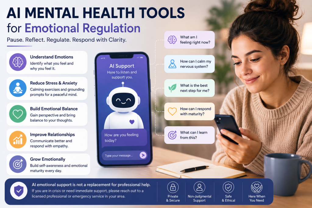 Emotional regulation tools for stress reduction, grounding, and better self-awareness