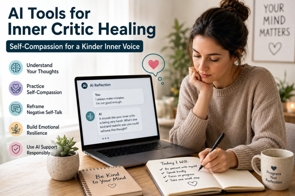 AI tools for inner critic healing with self compassion support for harsh self-talk and emotional regulation