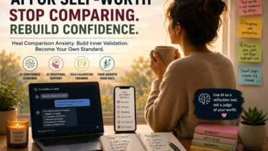 AI for self-worth helping reduce comparison anxiety and rebuild confidence through self-validation.