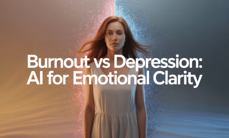 Burnout vs depression, AI burnout and depression detection, AI symptom tracking tools, AI energy pattern recognition, AI emotional clarity analysis