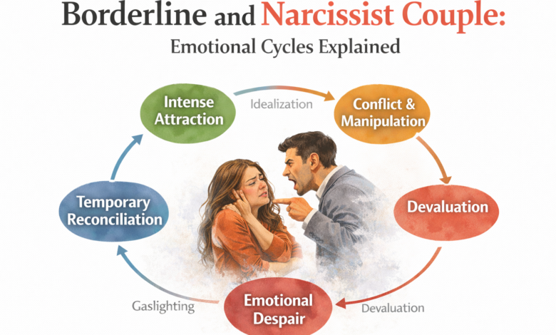 borderline and narcissist couple, BPD relationship patterns, narcissist partner dynamics, trauma bonding, emotional volatility