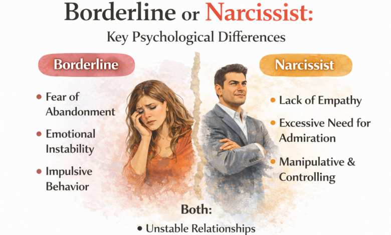 borderline or narcissist, diagnostic differences, empathy patterns, attachment styles, personality disorder comparison