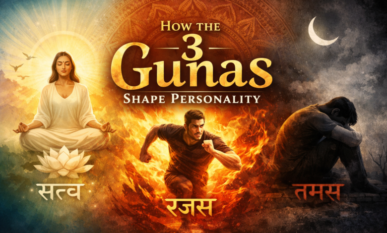 3 gunas and personality, sattva rajas tamas meaning, three gunas in Bhagavad Gita, gunas and mental health, how to increase sattva