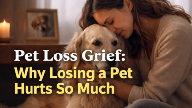 pet loss grief, why losing a pet hurts so much, coping with pet death, emotional attachment to pets, psychology of grief,