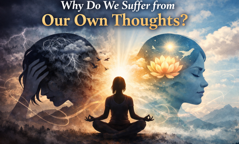 why do we suffer from our own thoughts, suffering from thoughts psychology, overthinking and mental suffering, nervous system and emotional suffering, how to observe your thoughts