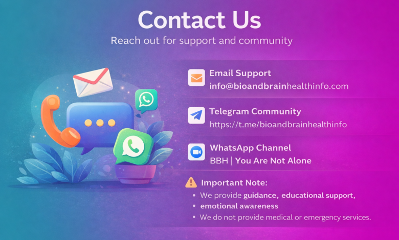 contact bio and brain health info,