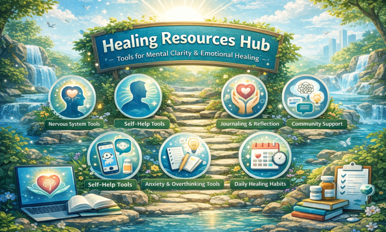healing tools for mental health, emotional healing resources, nervous system regulation techniques, anxiety and overthinking tools, self healing methods