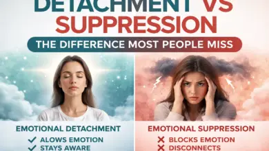Emotional detachment vs emotional suppression explained with psychology and trauma awareness
