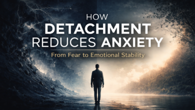 How detachment reduces anxiety and stress through emotional balance and mental calm