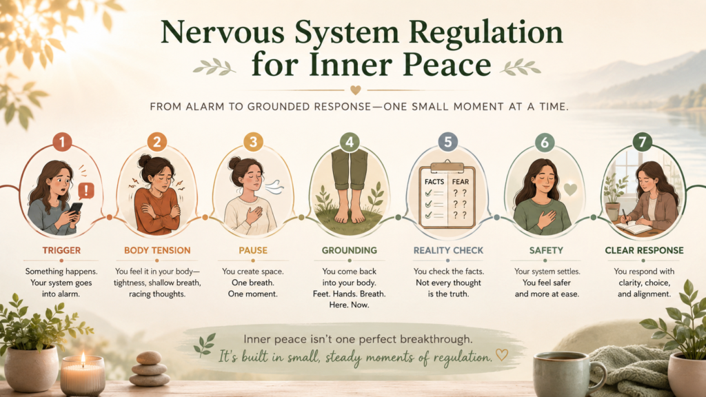 Steps from nervous system alarm to grounding, safety, and a clear emotional response
