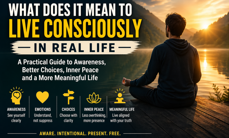 What does it mean to live consciously in real life through awareness, emotional clarity, and intentional daily choices