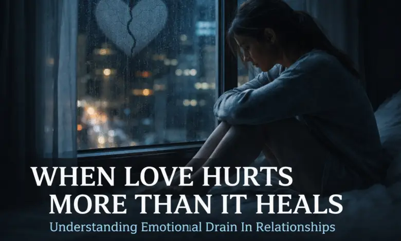When love hurts more than it heals emotional drain in relationships featured image showing loneliness and heartbreak