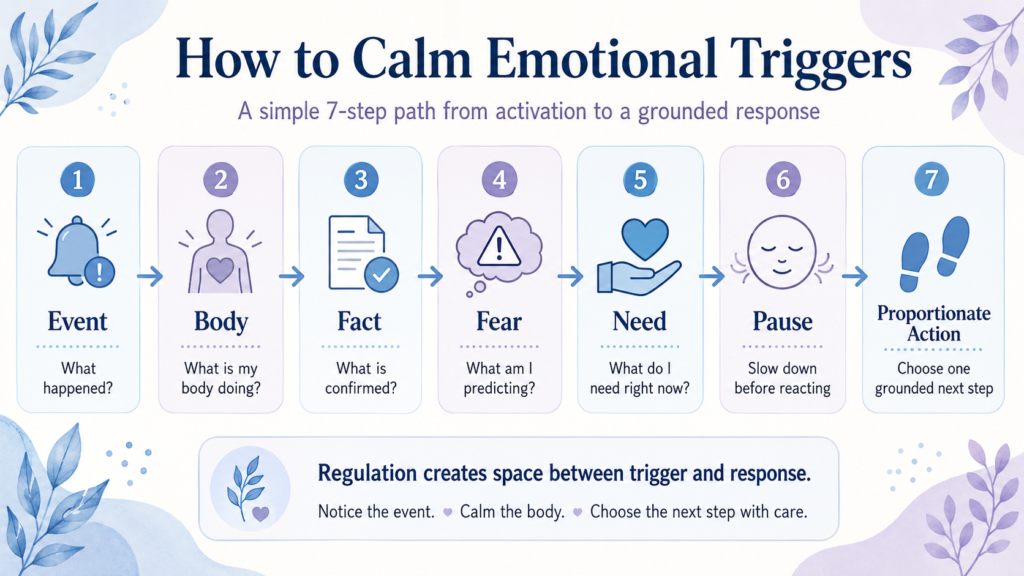 Seven steps for calming emotional triggers and choosing a grounded response