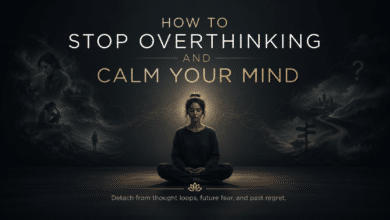 How to stop overthinking and calm your mind through detachment for overthinking, learning how to detach from thoughts, stop mental loops, and calm an overactive mind