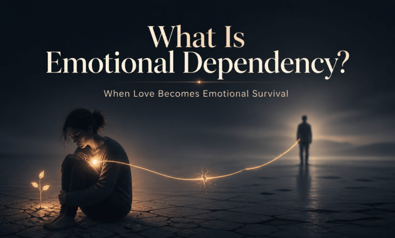 Emotional dependency meaning explained through dependency in relationships, emotional reliance, attachment anxiety, and unhealthy emotional need.