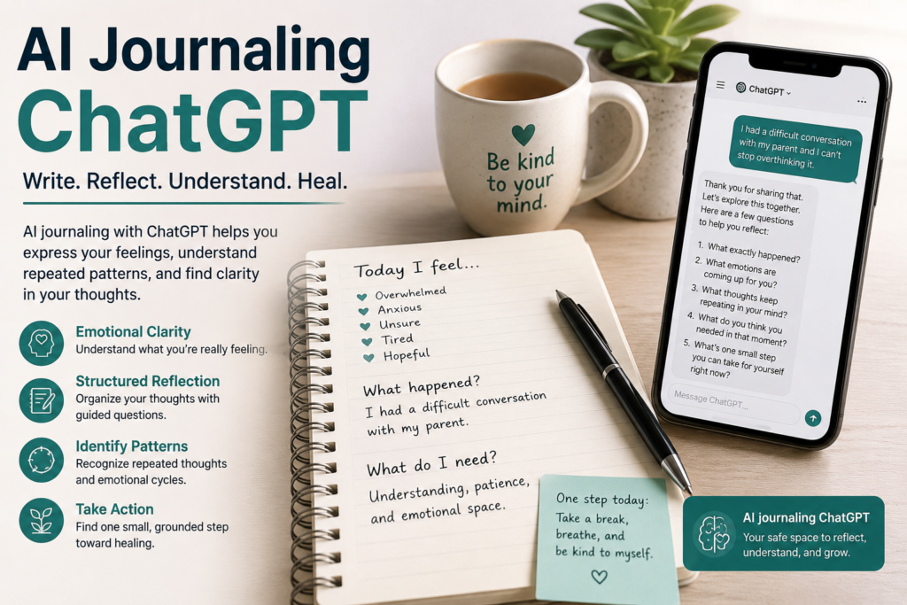 AI journaling ChatGPT reflection tool for understanding emotions, anxiety, and repeated thinking patterns