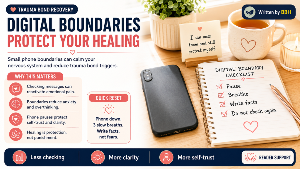Trauma bond recovery digital boundaries checklist for emotional healing