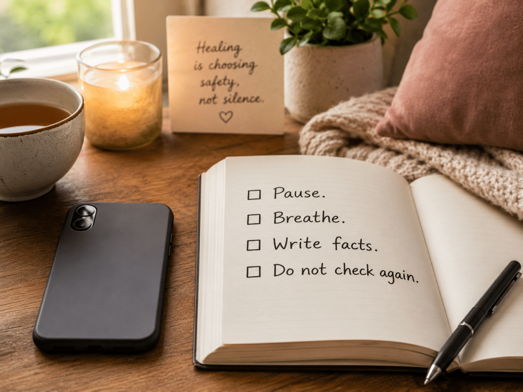 Trauma bond recovery with phone boundaries and journaling checklist