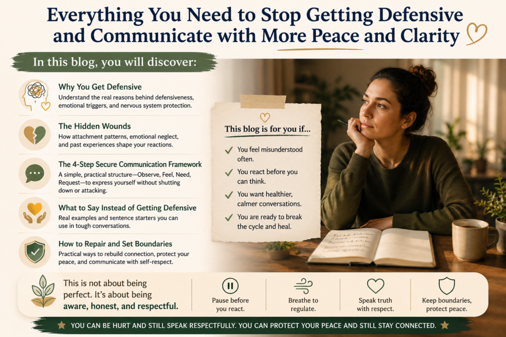 How to stop getting defensive with secure communication, emotional triggers, and relationship conflict repair