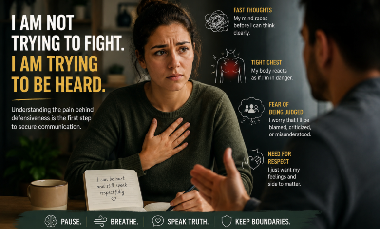 How to stop getting defensive during emotional conversations with secure communication and self-awareness
