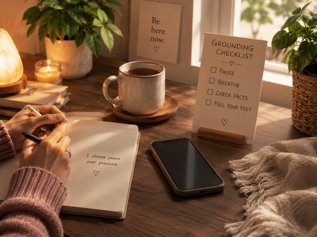 Somatic digital boundaries for calming texting anxiety before reacting