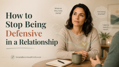 Person pausing before replying during a difficult relationship conversation