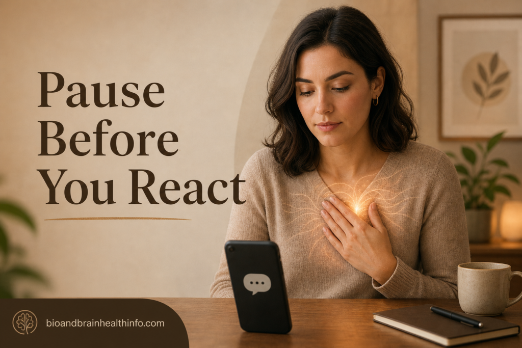 Person pausing before replying during a difficult relationship conversation